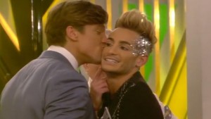 Celebrity Big Brother summer 2016 - Lewis Bloor gives Frankie Grande a cheeky kiss